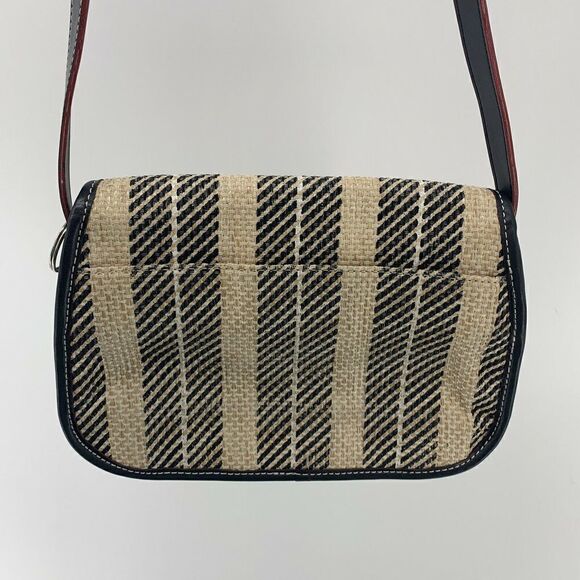 Tommy Hilfiger Black Tan Woven Purse Mini Flag - Picture 3 of 10